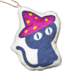 猫イラストのクッションキーホルダー表面画像