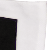 ホワイトタオルに黒プリントの顔料範囲制限タオルの画像