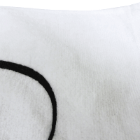ホワイトタオルに黒プリントの顔料範囲制限タオルの画像2